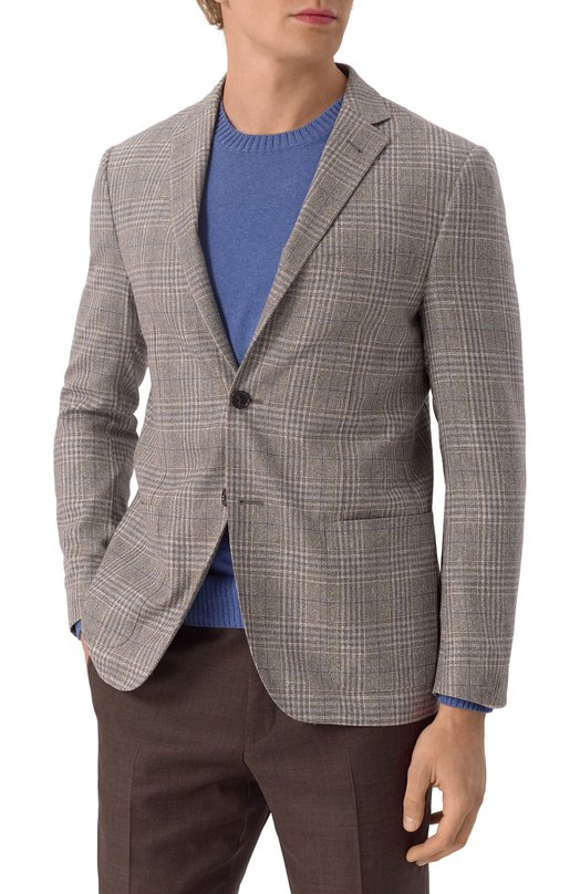 Пиджак из шелка и шерсти Corneliani 25X002-2516215 Бежевый  25X002-2516215 Фото 5