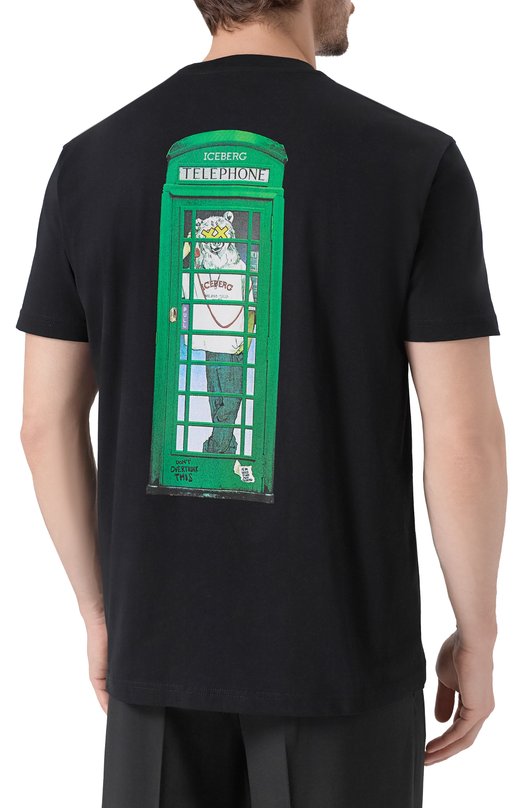 Хлопковая футболка Iceberg F049/6325 Чёрный  F049/6325 Фото 4