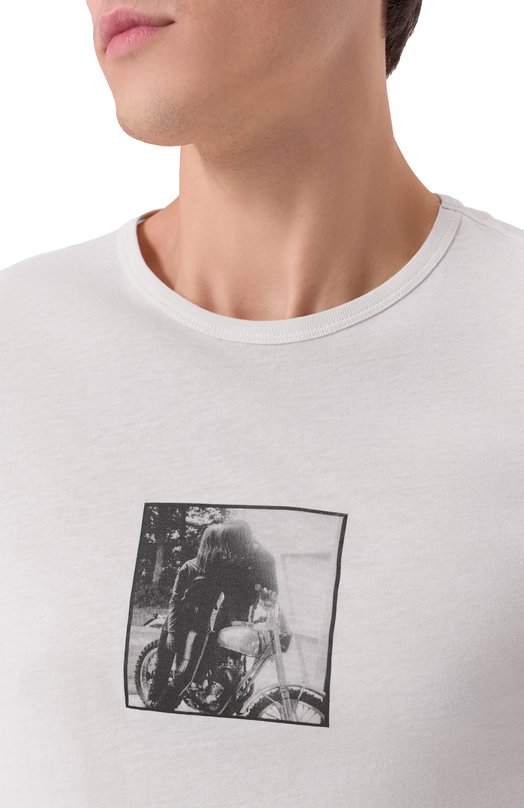 Хлопковая футболка Ann Demeulemeester B0013220/FA206 Белый  B0013220/FA206 Фото 5