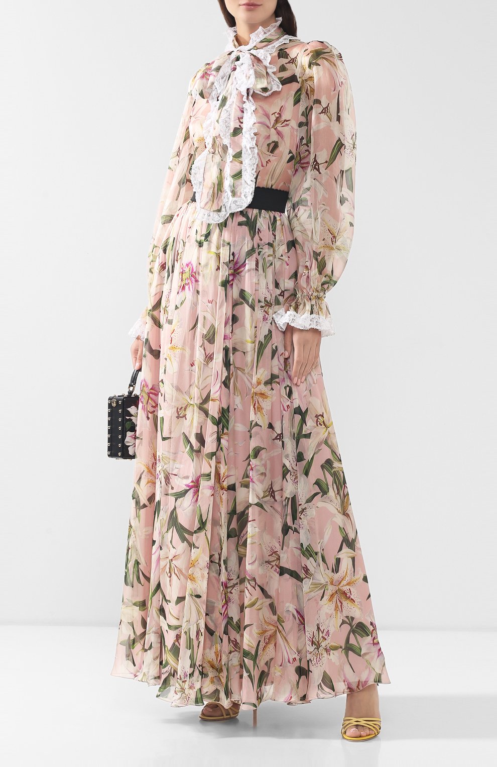 Шелковая юбка DOLCE & GABBANA светло-розового цвета по цене 354000 руб., арт. F4B0WT/HS147, фото 2 Шелковая юбка DOLCE & GABBANA, арт. F4B0WT/HS147, фото 2