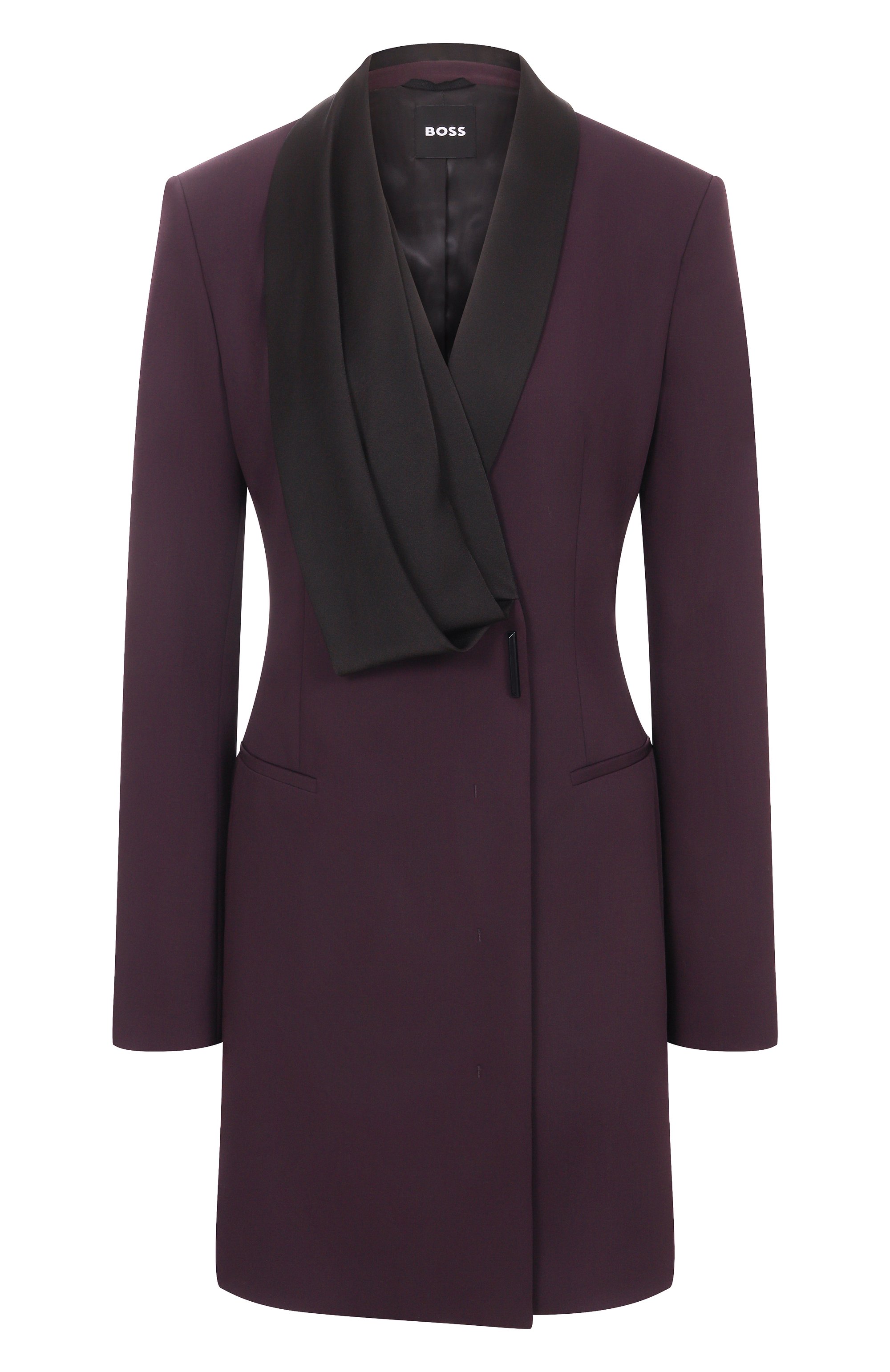 Шерстяное платье BOSS темно-фиолетового цвета по цене 59950 руб., арт. 50548104, фото 1 Шерстяное платье BOSS, арт. 50548104, фото 1