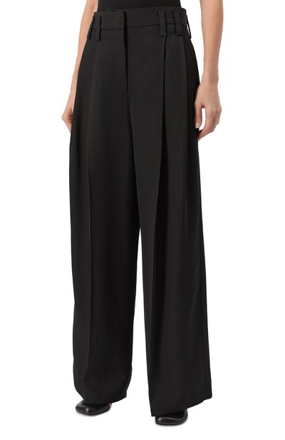 Брюки из вискозы и шелка JIL SANDER черного цвета по цене 259500 руб., арт. J03KA0292/J65005, фото 3 Брюки из вискозы и шелка JIL SANDER, арт. J03KA0292/J65005, фото 3