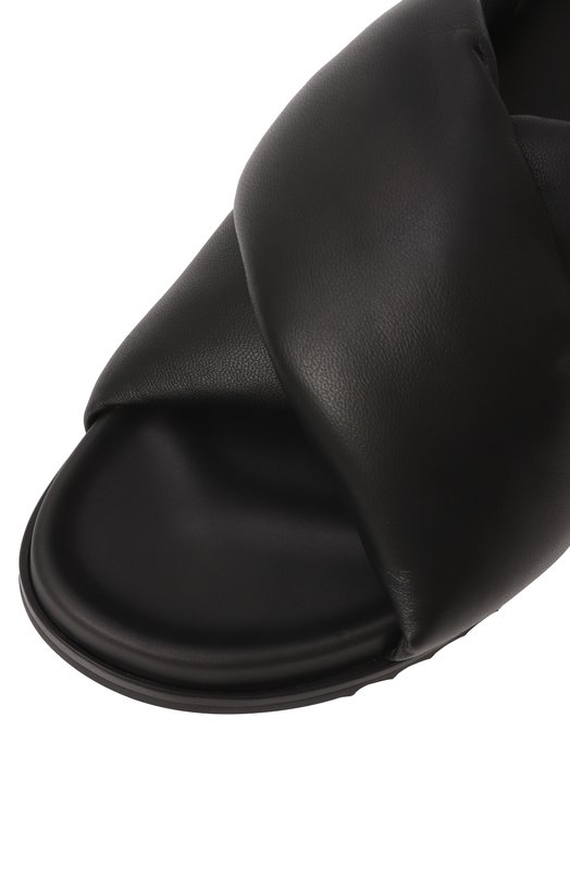 Кожаные шлепанцы Rick Owens RU01E5800/LLP Чёрный  RU01E5800/LLP Фото 7