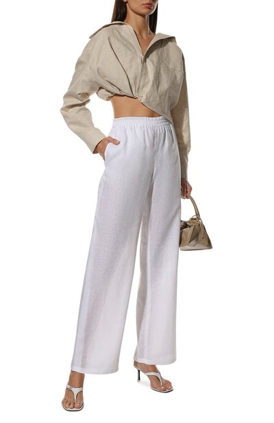 Льняные брюки EMPORIO ARMANI белого цвета по цене 39150 руб., арт. INP2PT/I2057, фото 2 Льняные брюки EMPORIO ARMANI, арт. INP2PT/I2057, фото 2