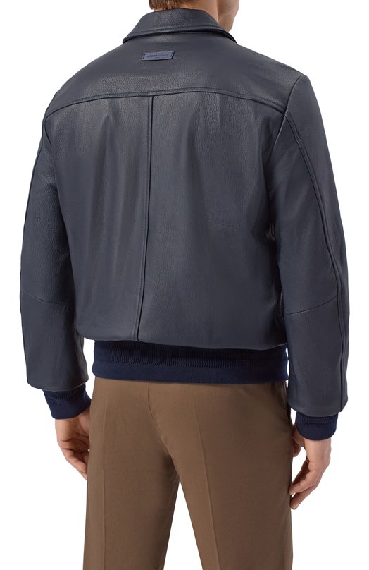 Кожаный бомбер Jacob Cohen JUE_H0103 080 D1390 RW Синий  JUE_H0103 080 D1390 RW Фото 4