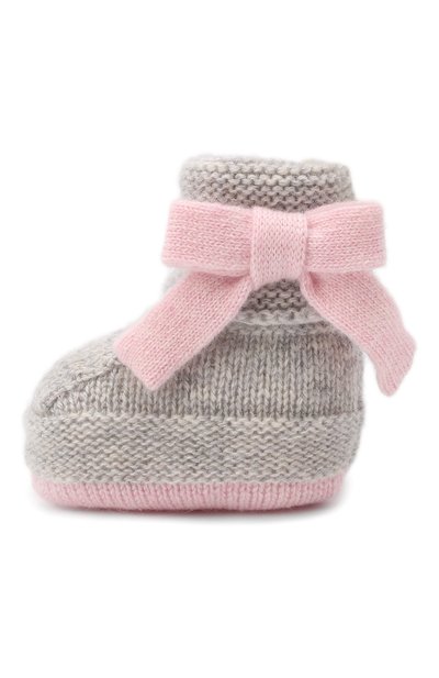 Кашемировые пинетки BABY T серого цвета по цене 6580 руб., арт. 21AIC873SA, фото 2 Кашемировые пинетки BABY T, арт. 21AIC873SA, фото 2