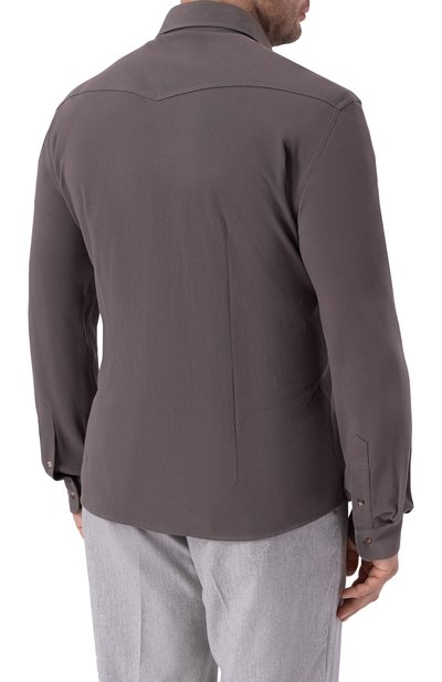 Хлопковая рубашка BRUNELLO CUCINELLI, арт. ME8546666, фото 4