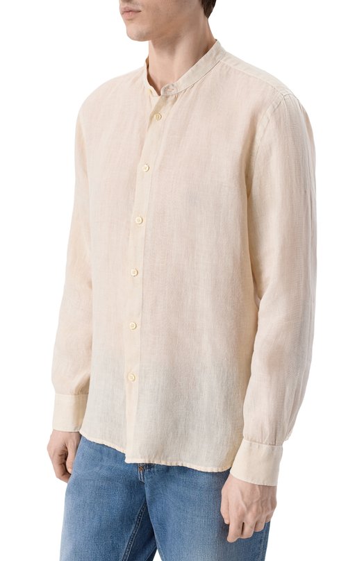 Льняная рубашка 120% Lino 33ALIM1159/0115/S00 Бежевый  33ALIM1159/0115/S00 Фото 3