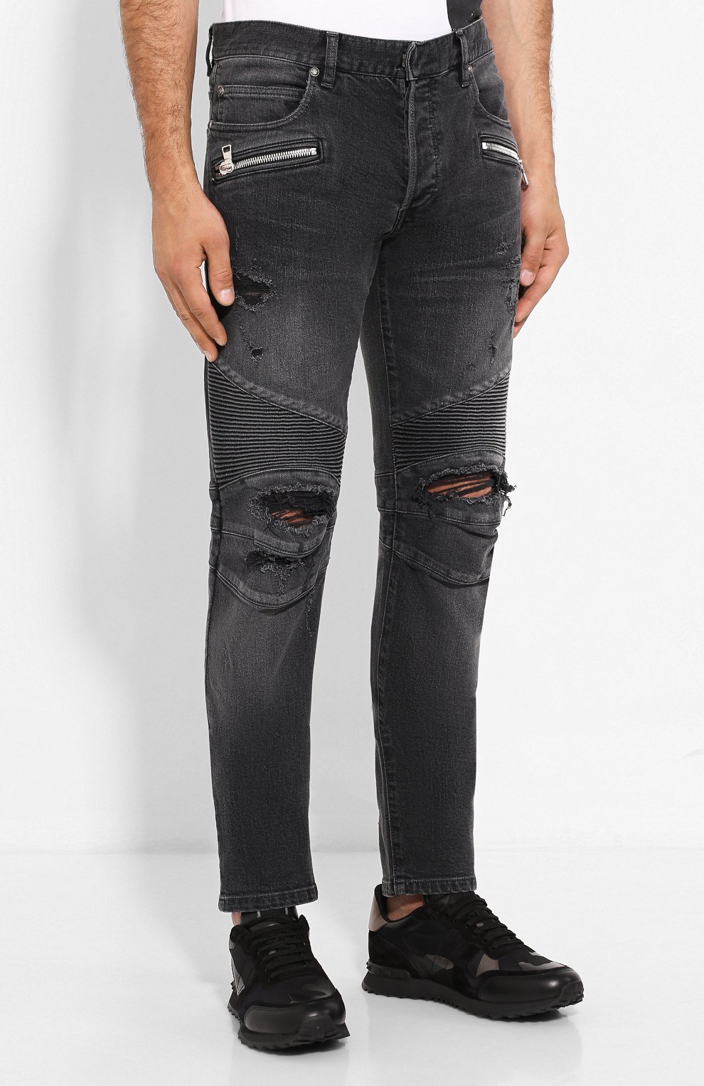 Джинсы с потертостями BALMAIN, арт. SH05336/Z160, фото 3