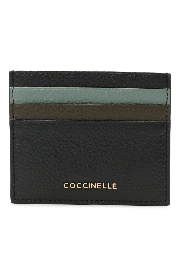 Женский кожаный футляр для �кредитных карт COCCINELLE зеленого цвета, арт. E2 GW5 12 95 01 | Фото 1 (Материал: Натуральная кожа; Нос: Не проставлено; Материал сплава: Проставлено)
