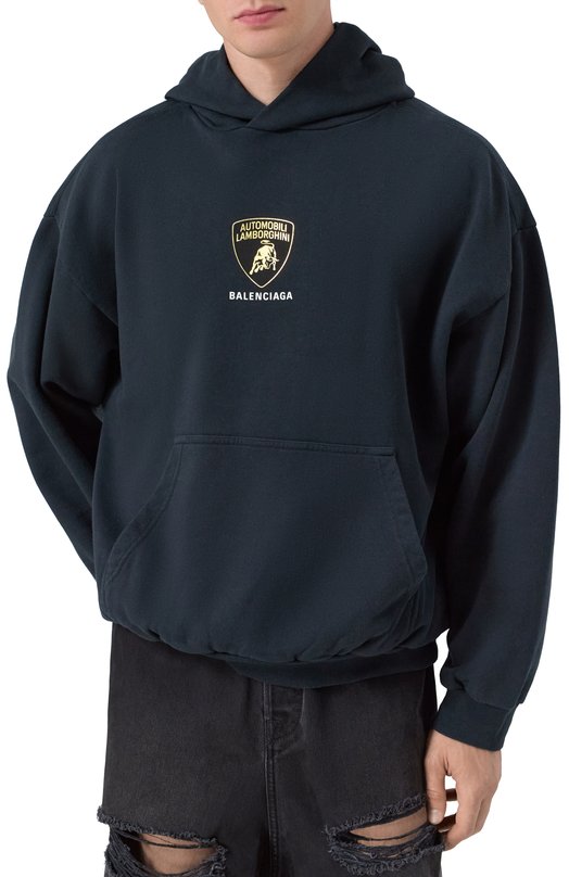 Хлопковое худи Balenciaga x Automobili Lamborghini Balenciaga 767877/TSVR1 Чёрный  767877/TSVR1 Фото 3
