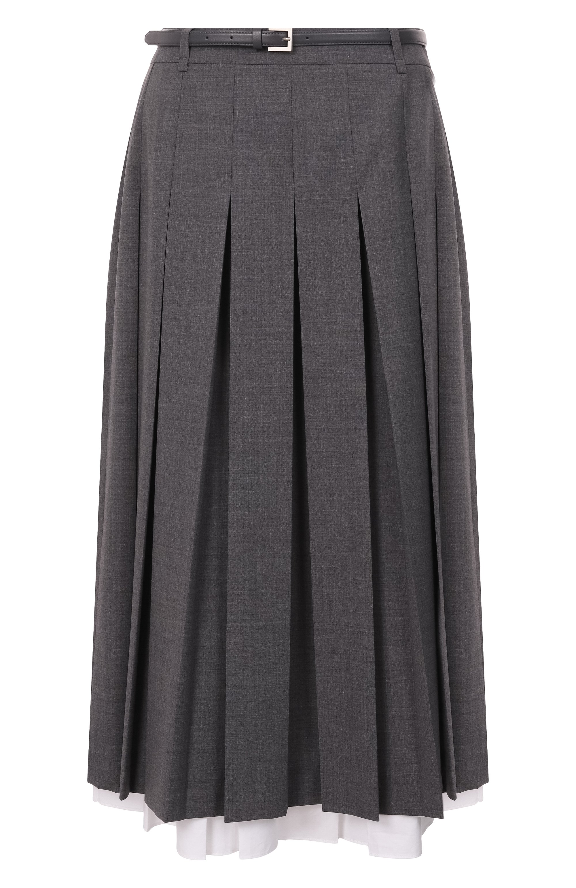 Плиссированная юбка JUUN.J серого цвета по цене 92400 руб., арт. JW5427W53, фото 1 Плиссированная юбка JUUN.J, арт. JW5427W53, фото 1