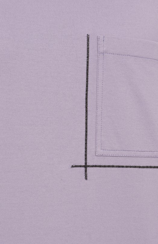 Хлопковая футболка Brunello Cucinelli M0T81HA830 Сиреневый  M0T81HA830 Фото 6