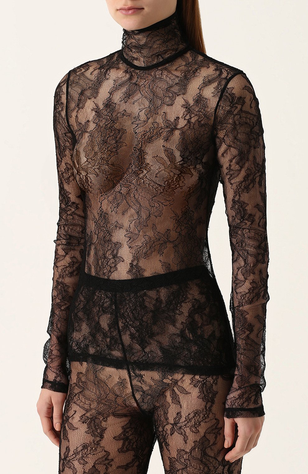 Кружевная прозрачная водолазка GUCCI, арт. 493616/XT519, фото 3