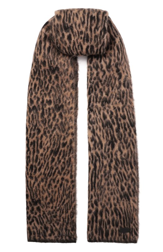 Шерстяной шарф Saint Laurent 801972/3YQ31 Леопардовый 801972/3YQ31