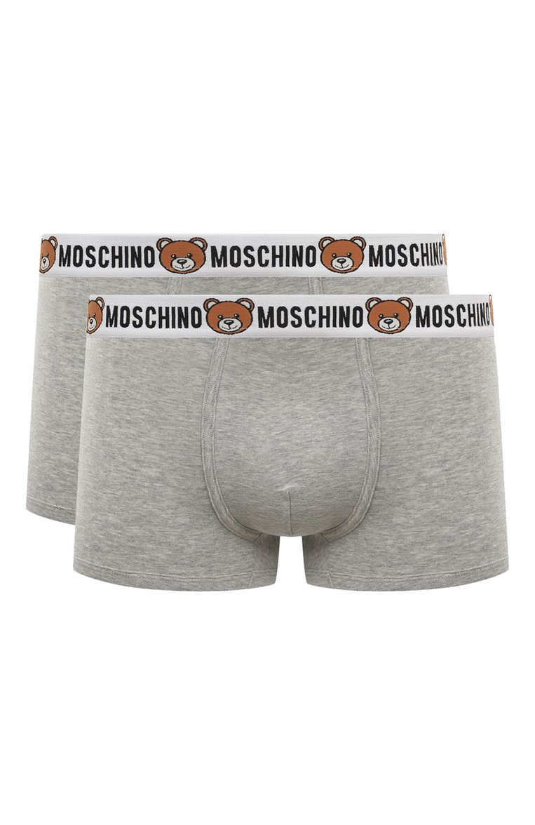 Мужские комплект из двух боксеров MOSCHINO серого цвета, арт. 231V1/A1387/4402 | Фото 1 (Материал внешний: Хлопок; Мужское Кросс-КТ: Трусы; Кросс-КТ: бельё; Материал сплава: Проставлено; Региональные ограничения белый список (Axapta Mercury): Не проставлено; Нос: Не проставлено; Трусы М: Боксеры)