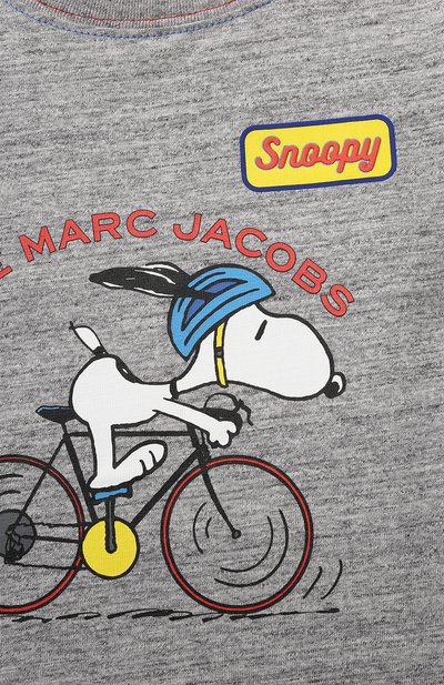 Хлопковая футболка MARC JACOBS (THE) серого цвета по цене 6510 руб., арт. W25537, фото 3 Хлопковая футболка MARC JACOBS (THE), арт. W25537, фото 3