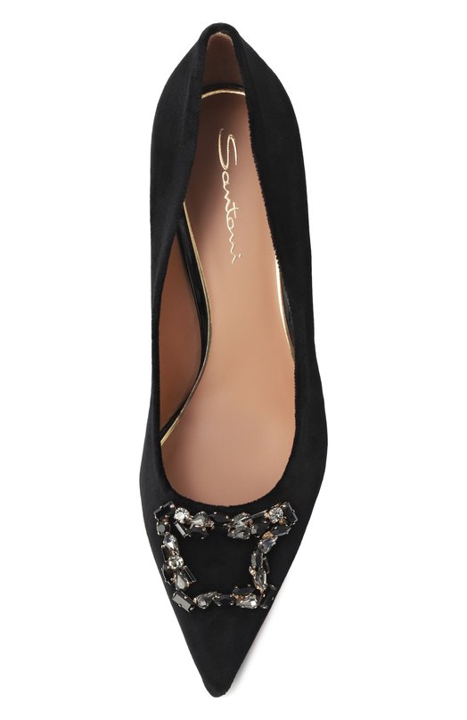 Бархатные туфли Sibille Santoni WDIG71951HI2NVUX Чёрный  WDIG71951HI2NVUX Фото 6