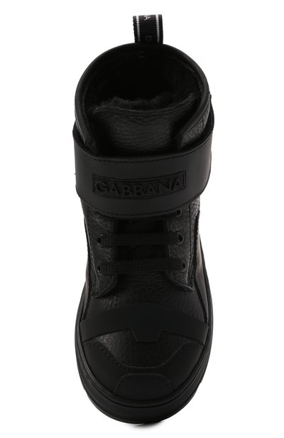Кожаные ботинки DOLCE & GABBANA черного цвета по цене 44850 руб., арт. DA5035/AQ493/29-36, фото 4 Кожаные ботинки DOLCE & GABBANA, арт. DA5035/AQ493/29-36, фото 4