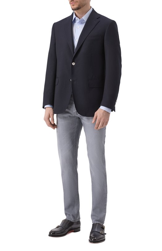 Шерстяной пиджак Corneliani 256008-2518475 Синий  256008-2518475 Фото 3