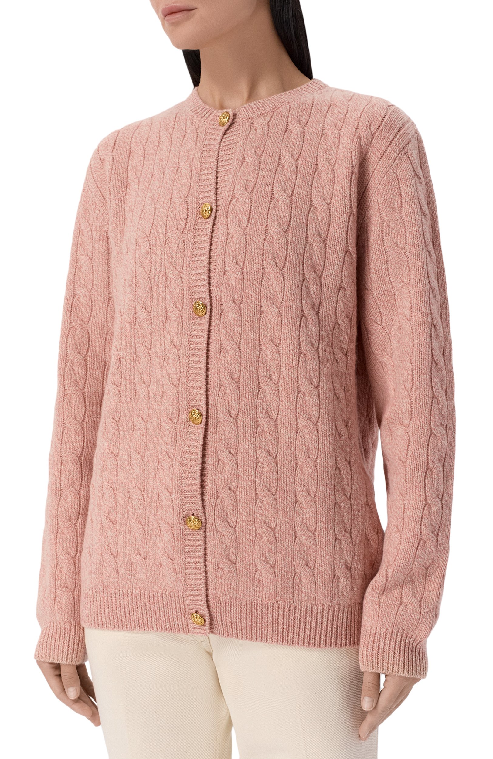 Шерстяной кардиган VALENTINO розового цвета по цене 228500 руб., арт. 9B3KA16K/ADK, фото 3 Шерстяной кардиган VALENTINO, арт. 9B3KA16K/ADK, фото 3