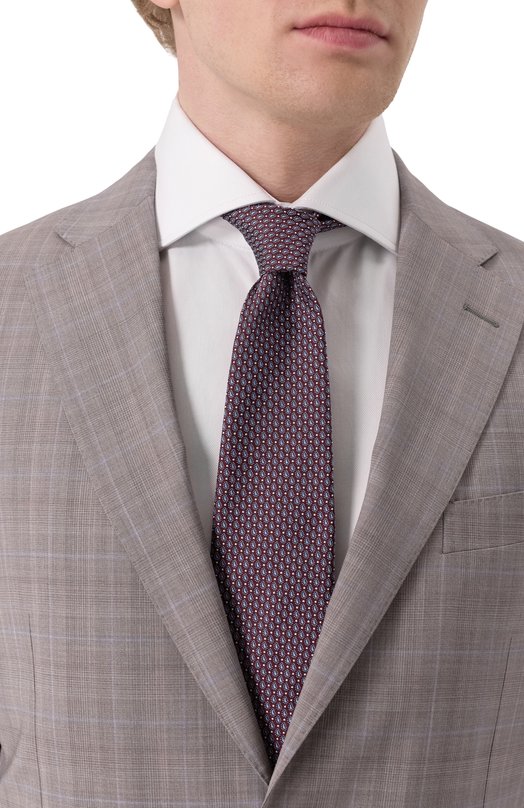 Шелковый галстук Brioni O62H00-PC451 Бордовый  O62H00-PC451 Фото 2