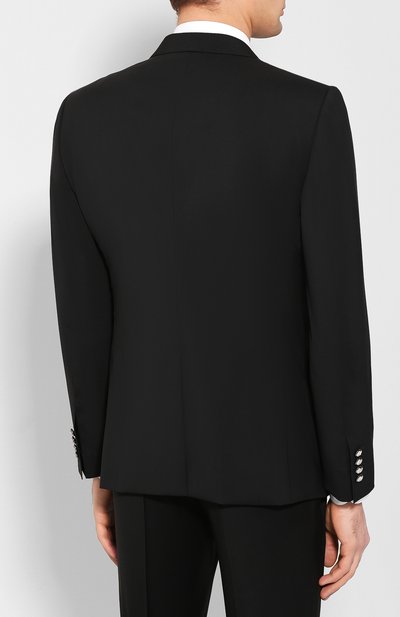 Шерстяной пиджак DOLCE & GABBANA черного цвета по цене 268500 руб., арт. G2LK0T/GEM19, фото 4 Шерстяной пиджак DOLCE & GABBANA, арт. G2LK0T/GEM19, фото 4