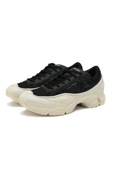 Мужские комбинированные кроссовки ozweego на шнуровке ADIDAS BY RAF SIMONS черно-белого цвета, арт. F34264/M | Фото 1 (Материал внешний: Текстиль; Стили: Гранж; Материал сплава: Проставлено, Проверено; Материал утеплителя: Без утеплителя; Материал внутренний: Текстиль; Статус проверки: Проверено, Проверена категория; Подошва: Массивная, Плоская; Драгоценные камни: Проставлено)