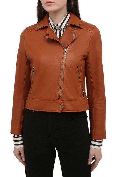 Кожаная куртка MASLOV коричневого цвета по цене 116600 руб., арт. K05, фото 3 Кожаная куртка MASLOV, арт. K05, фото 3