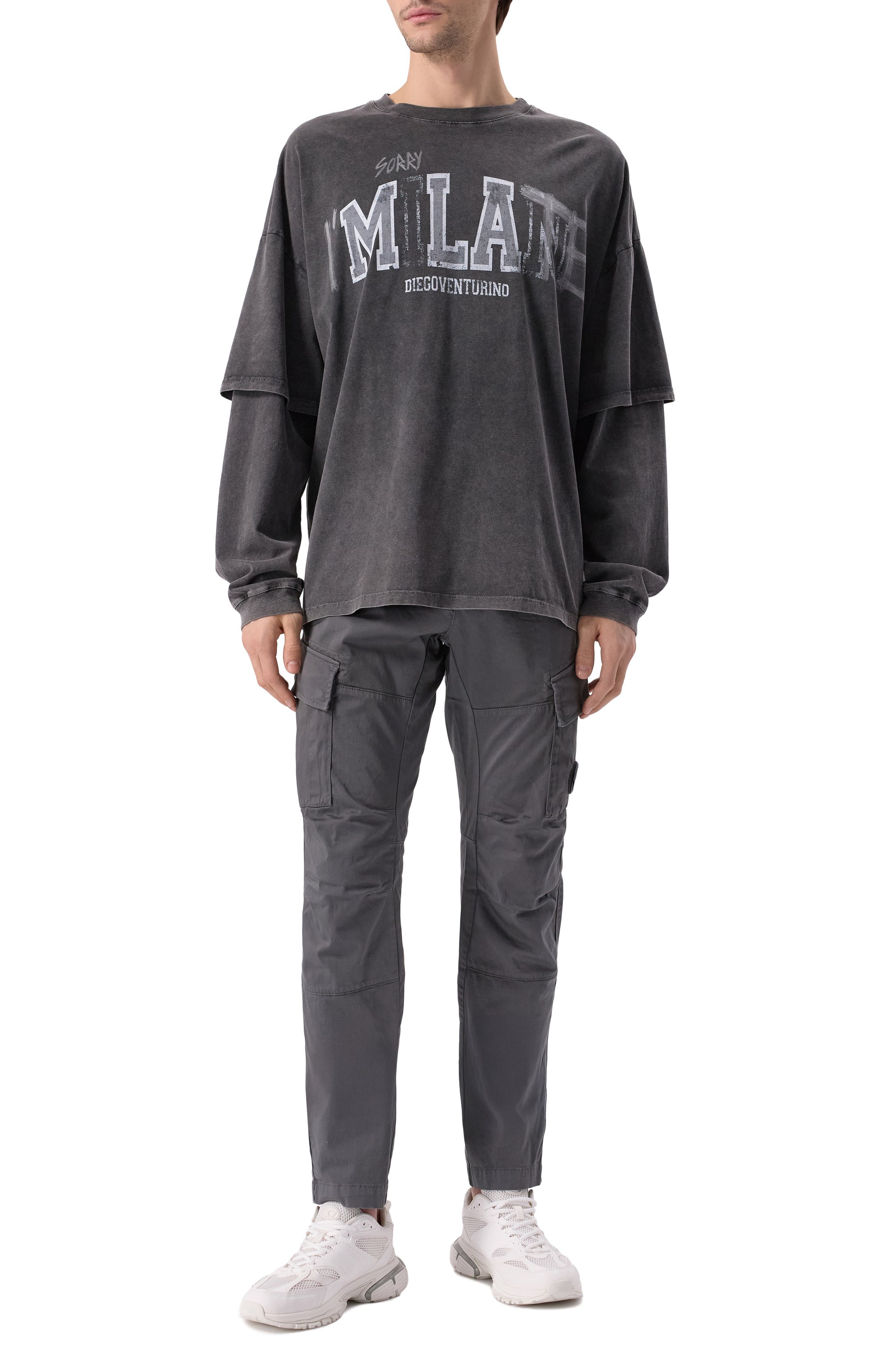 Хлопковый лонгслив DIEGO VENTURINO, арт. DVTSMLCLATE, фото 2