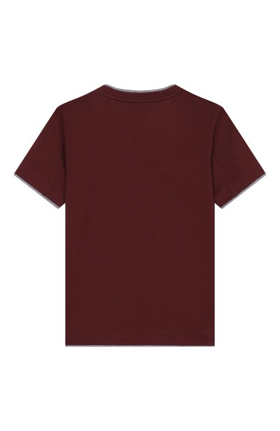 Хлопковая футболка BRUNELLO CUCINELLI бордового цвета по цене 28750 руб., арт. B0B13T157B, фото 2 Хлопковая футболка BRUNELLO CUCINELLI, арт. B0B13T157B, фото 2