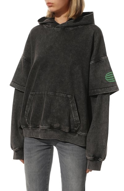 Хлопковое худи ALEXANDER WANG, арт. UCC1221491, фото 3