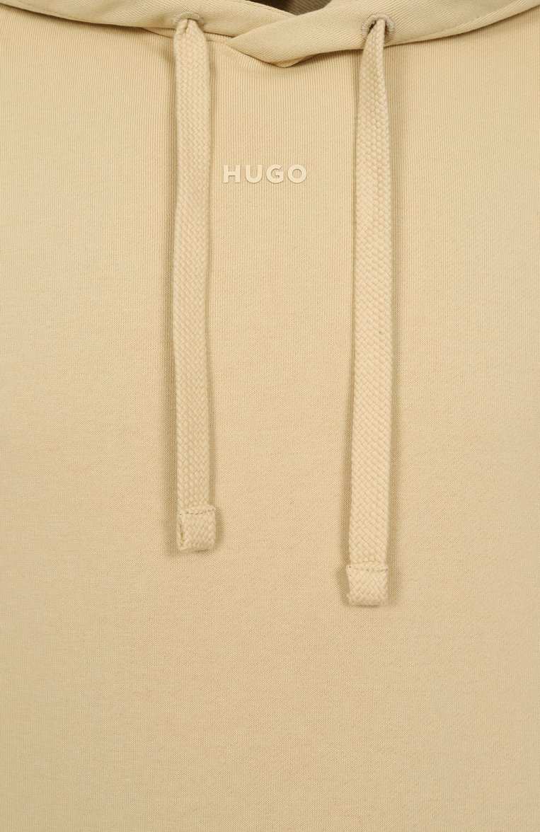 Мужской хлопковое худи HUGO желтого цвета, арт. 50486478 | Фото 6 (Материал внешний: Хлопок; Материал сплава: Проставлено; Рукава: Длинные; Драгоценные камни: Проставлено; Длина (для топов): Стандартные; Мужское Кросс-КТ: Худи-одежда; Принт: Без принта; Стили: Кэжуэл)
