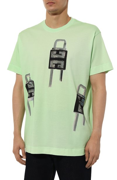 Хлопковая футболка GIVENCHY светло-зеленого цвета по цене 87550 руб., арт. BM716N/3YBC, фото 3 Хлопковая футболка GIVENCHY, арт. BM716N/3YBC, фото 3