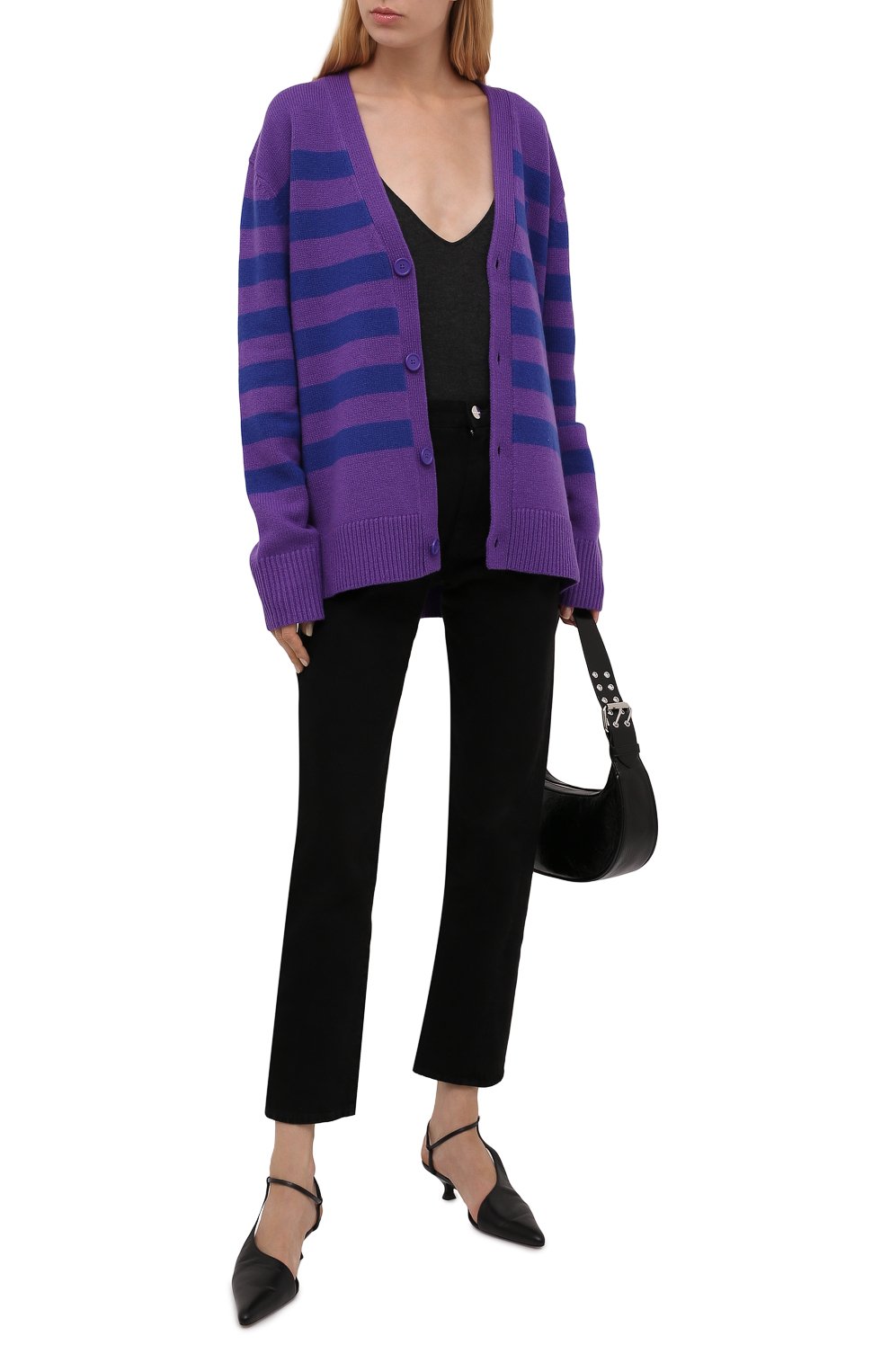 Шерстяной кардиган ACNE STUDIOS фиолетового цвета по цене 31500 руб., арт. C60039/W, фото 2 Шерстяной кардиган ACNE STUDIOS, арт. C60039/W, фото 2