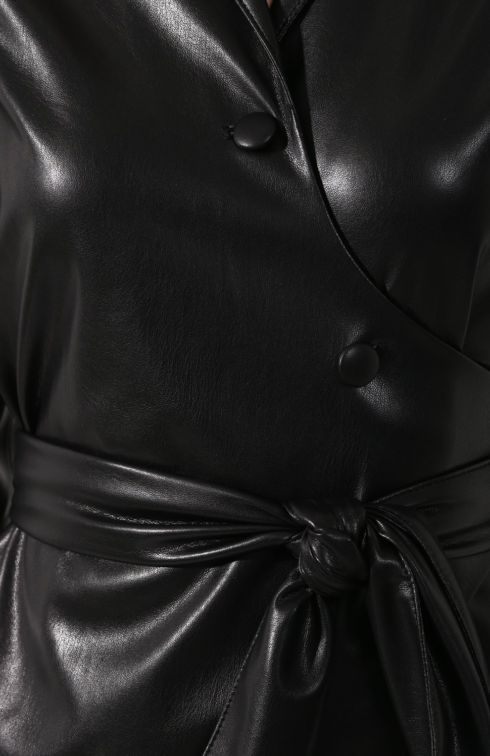 Платье с поясом NANUSHKA черного цвета по цене 63150 руб., арт. AILSA_BLACK_VEGAN LEATHER, фото 5 Платье с поясом NANUSHKA, арт. AILSA_BLACK_VEGAN LEATHER, фото 5