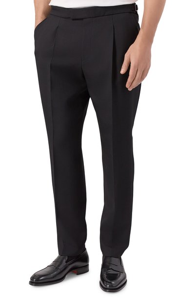 Шерстяные брюки BOSS черного цвета по цене 29950 руб., арт. 50551015, фото 3 Шерстяные брюки BOSS, арт. 50551015, фото 3