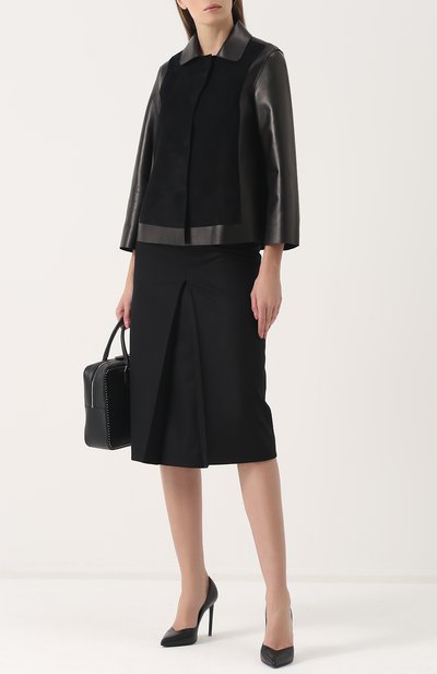 Кожаная куртка свободного кроя с замшевой отделкой GIORGIO ARMANI, арт. ZAG06P/ZAP11, фото 2