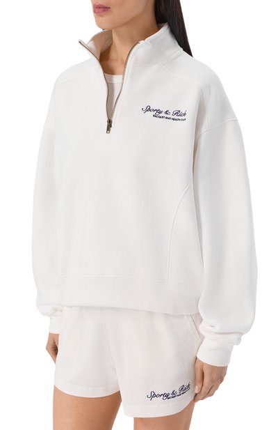 Хлопковый анорак SPORTY AND RICH белого цвета по цене 35050 руб., арт. ST09875325WH01, фото 3 Хлопковый анорак SPORTY AND RICH, арт. ST09875325WH01, фото 3