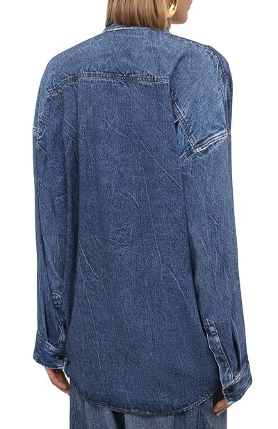Рубашка из вискозы BALENCIAGA синего цвета по цене 169000 руб., арт. 641469/TJW47, фото 4 Рубашка из вискозы BALENCIAGA, арт. 641469/TJW47, фото 4