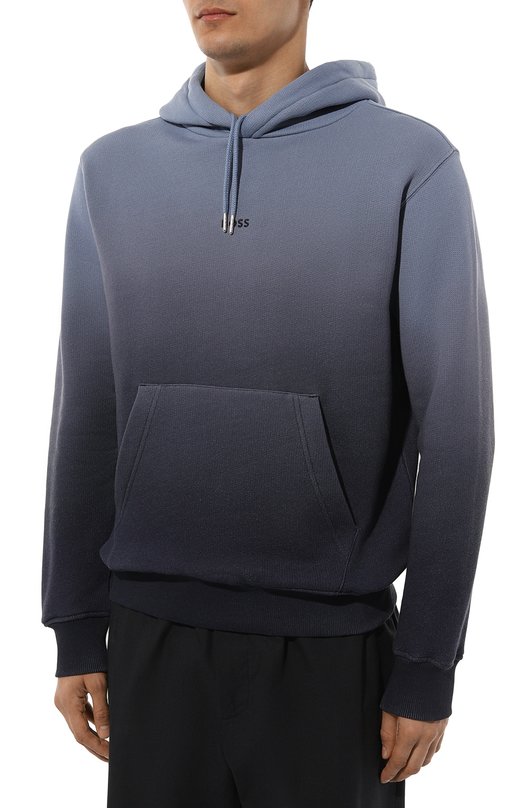 Хлопковое худи BOSS Orange Синий, фото 3