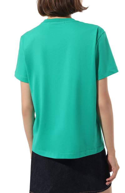 Хлопковая футболка MSGM зеленого цвета по цене 12300 руб., арт. 3541MDM500/237798, фото 4 Хлопковая футболка MSGM, арт. 3541MDM500/237798, фото 4