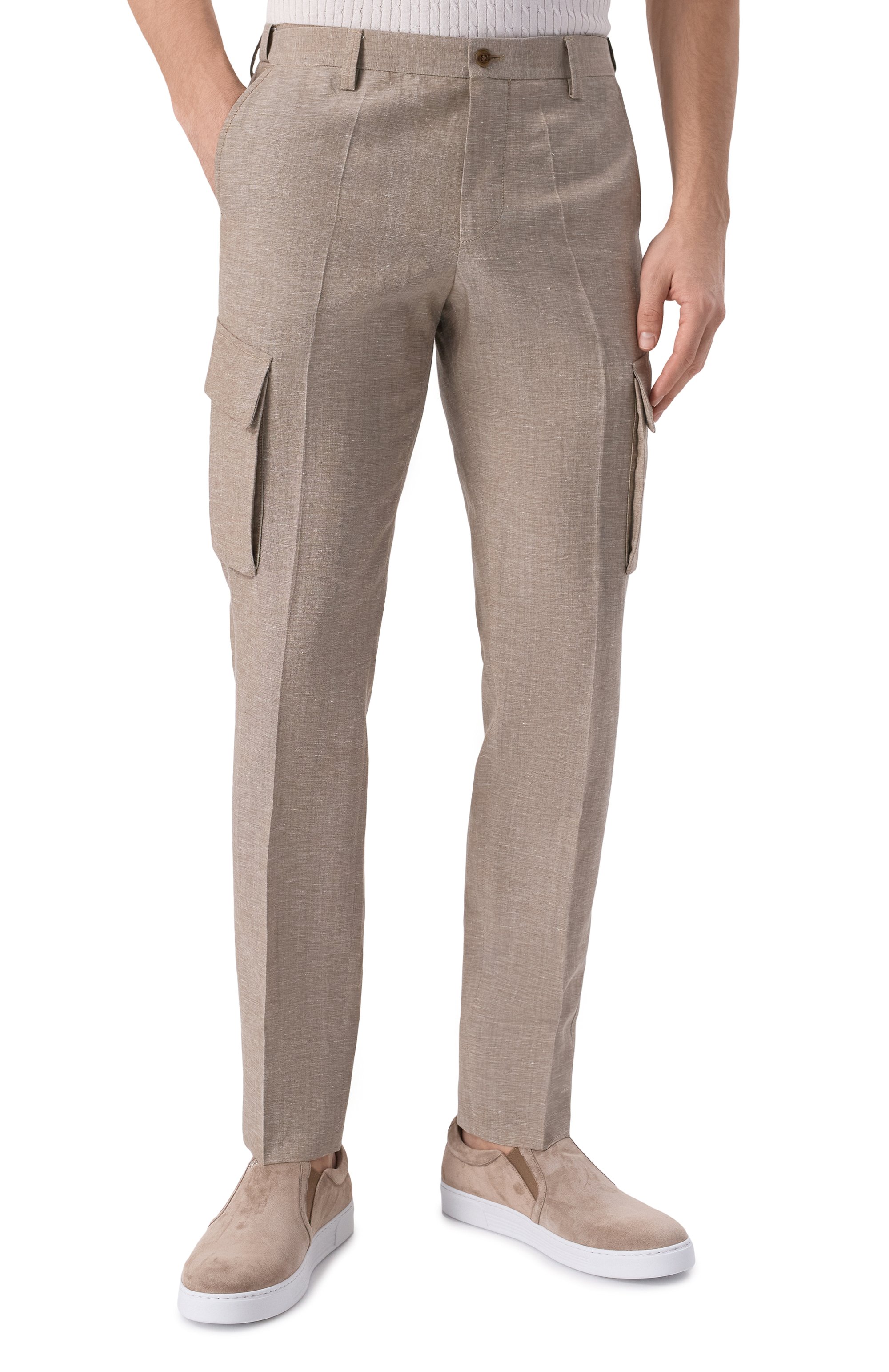 Брюки-карго из шерсти и льна CORNELIANI, арт. 254L02-2514164, фото 3