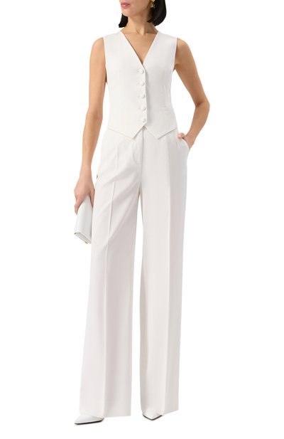 Жилет из хлопка и шелка DOLCE & GABBANA белого цвета по цене 94600 руб., арт. F79H5T/GDCDD, фото 2 Жилет из хлопка и шелка DOLCE & GABBANA, арт. F79H5T/GDCDD, фото 2