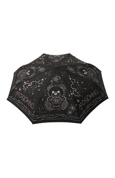 Женский складной зонт MOSCHINO черного цвета, арт. 8198 0PENCL0SE | Фото 1 (Материал: Текстиль, Синтетический материал, Металл; Нос: Не проставлено)