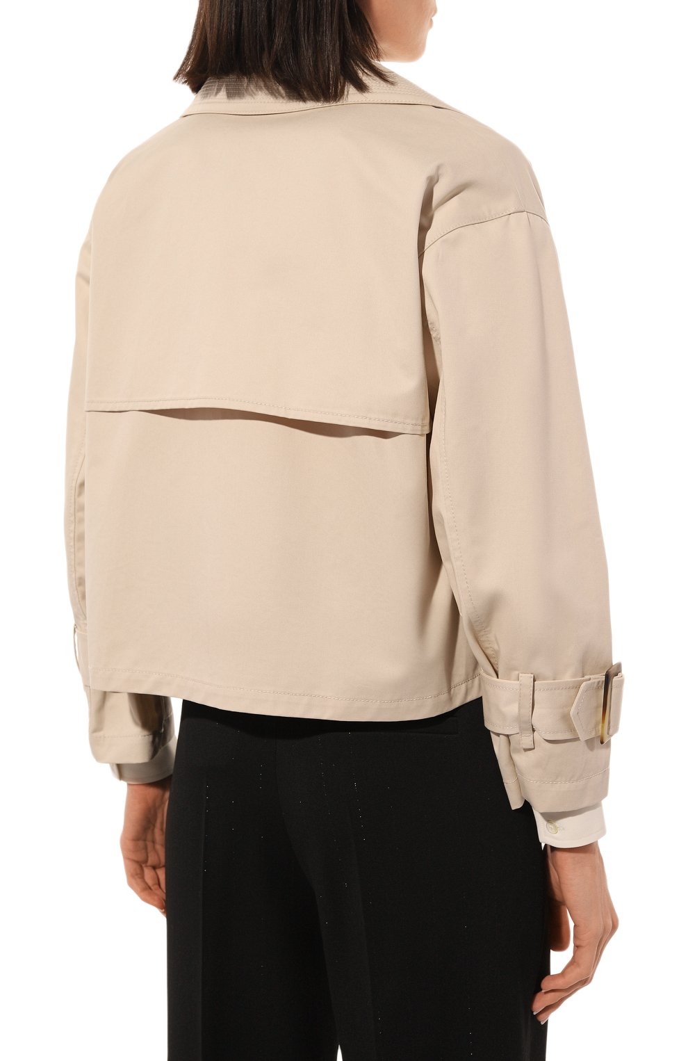 Хлопковый тренч EMPORIO ARMANI кремового цвета по цене 74550 руб., арт. 3R2B85/2NN0Z, фото 4 Хлопковый тренч EMPORIO ARMANI, арт. 3R2B85/2NN0Z, фото 4