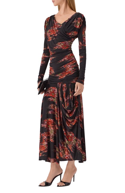 Платье из вискозы Ganni T4380 Чёрный  T4380 Фото 2