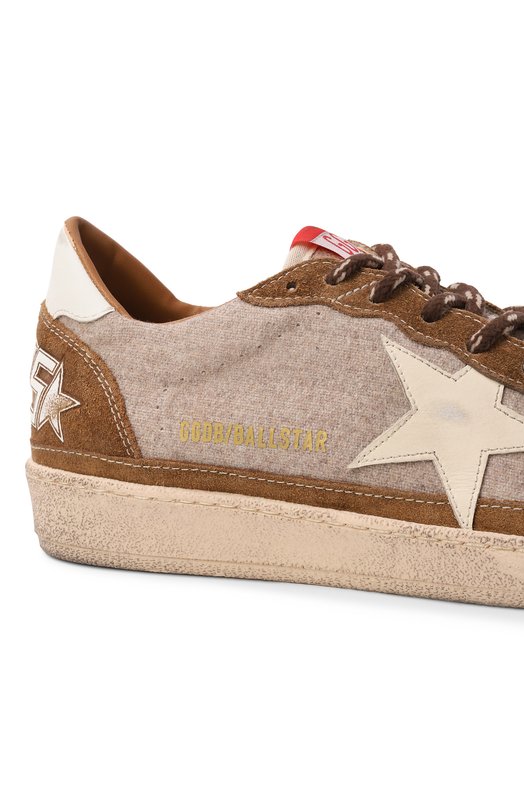Комбинированные кеды Ball Star Golden Goose Deluxe Brand GMF00117.F007947 Коричневый  GMF00117.F007947 Фото 7