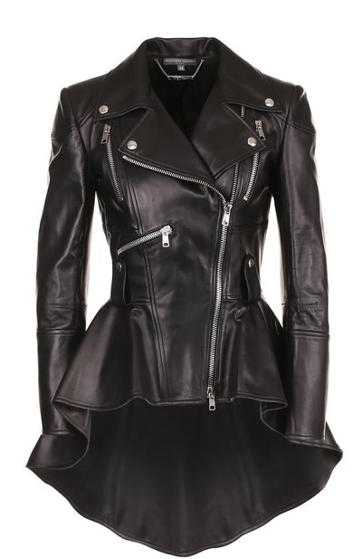 Кожаная куртка асимметричного кроя с косой молнией ALEXANDER MCQUEEN, арт. 484237/Q5KSE, фото 1
