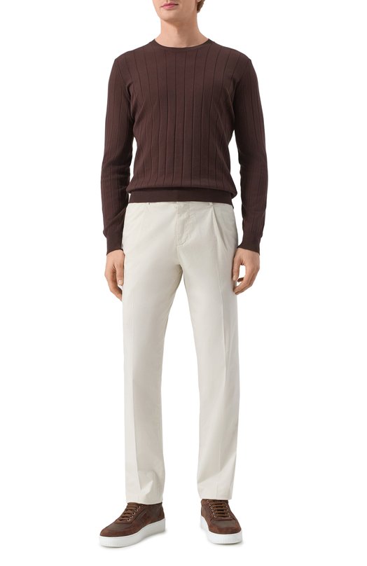 Хлопковый джемпер Corneliani 25M513-2525153 Коричневый  25M513-2525153 Фото 2